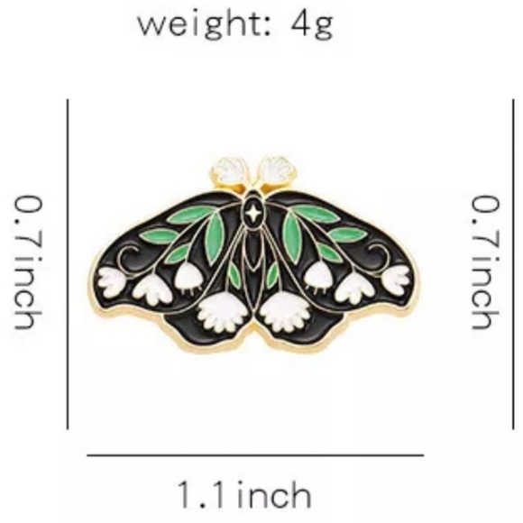 🌿 Flower Moth Pin - Picture 3 of 3